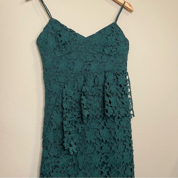 Club Monaco Women's Bliannah Spaghetti Strap Lace Midi Dress in Green 2 - Picture 5 of 13